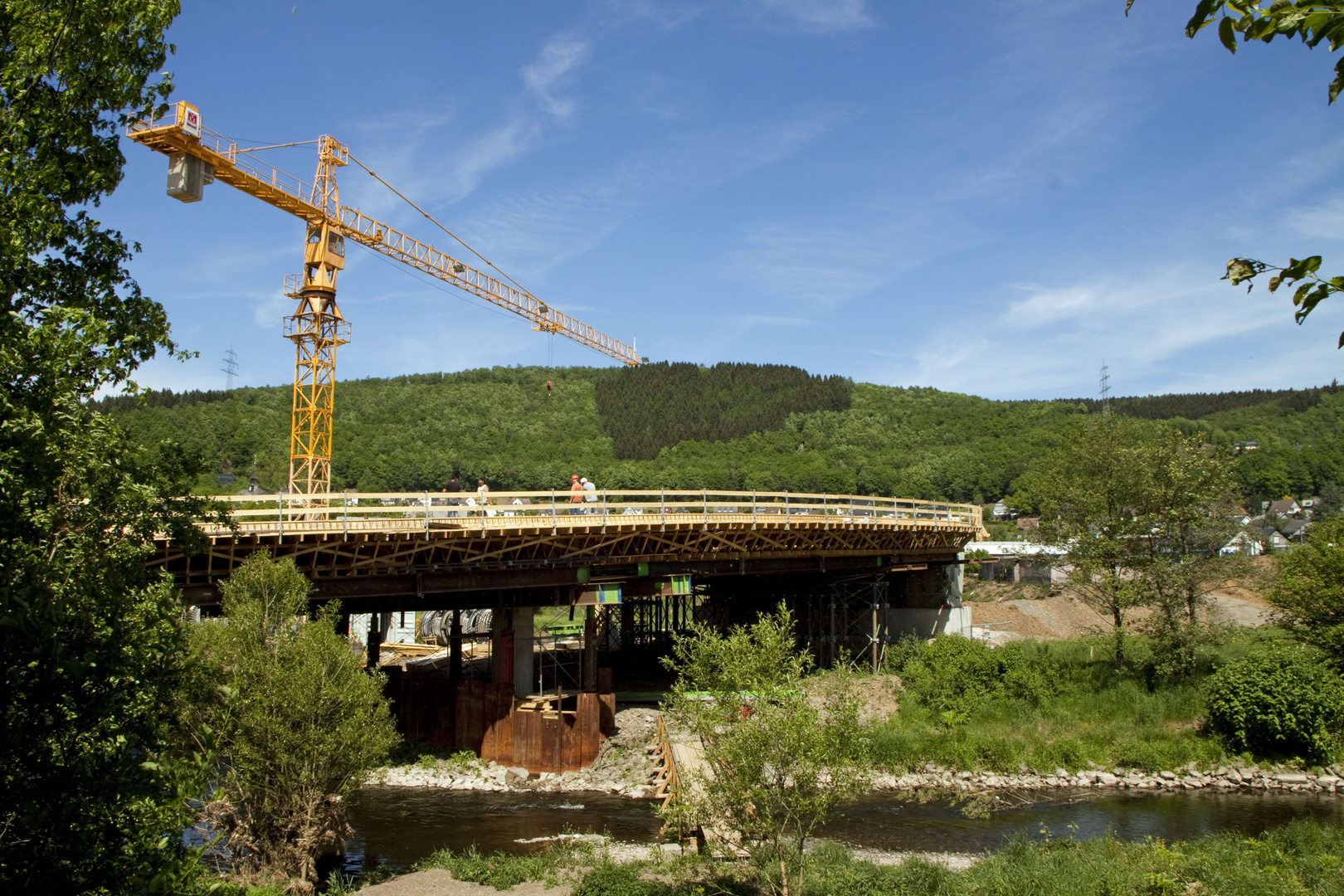 Brückenbauarbeiten in Niederschelden
