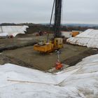 Brückenbaustelle 2-2 in Gegenrichtung.zwischen Süd- und Nord-Widerlager, dazwischen die Nordumgehung