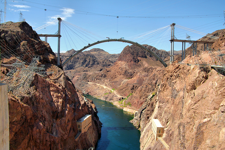 Brückenbaustelle am Hoover Dam, Nevada/Arizona