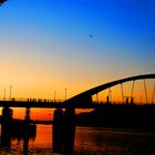 Brückensilhouette Brücke Vilshofen Spätsommer