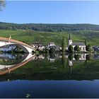 Brückenspiegelung mit Weinberg