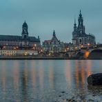 Brühlsche Terrassen, Dresden in der Morgendämmerung