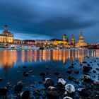 Brühlsche Terrassen in Dresden zur Abenddämmerung