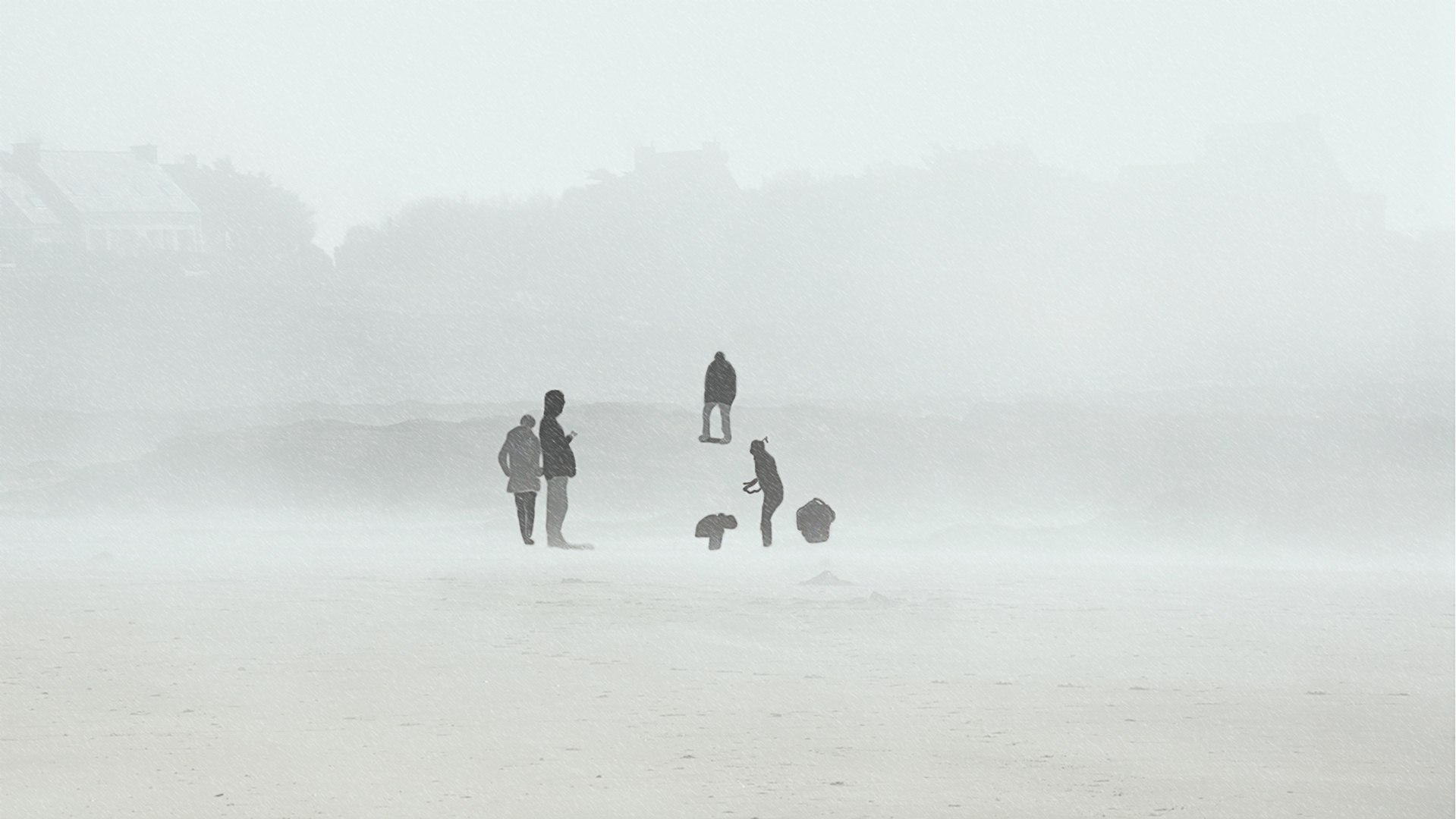 brume d'hiver sur la plage