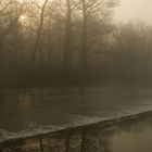 brume matinale sur le barrage (Limousin)