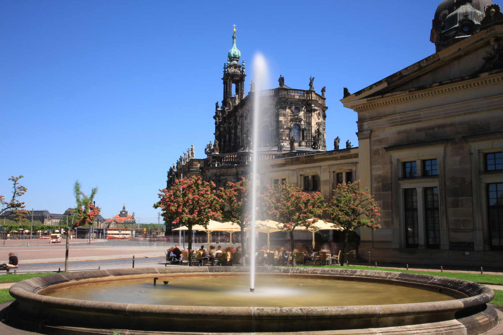 Brunnen am Theaterplatz - Langzeitbelichtung