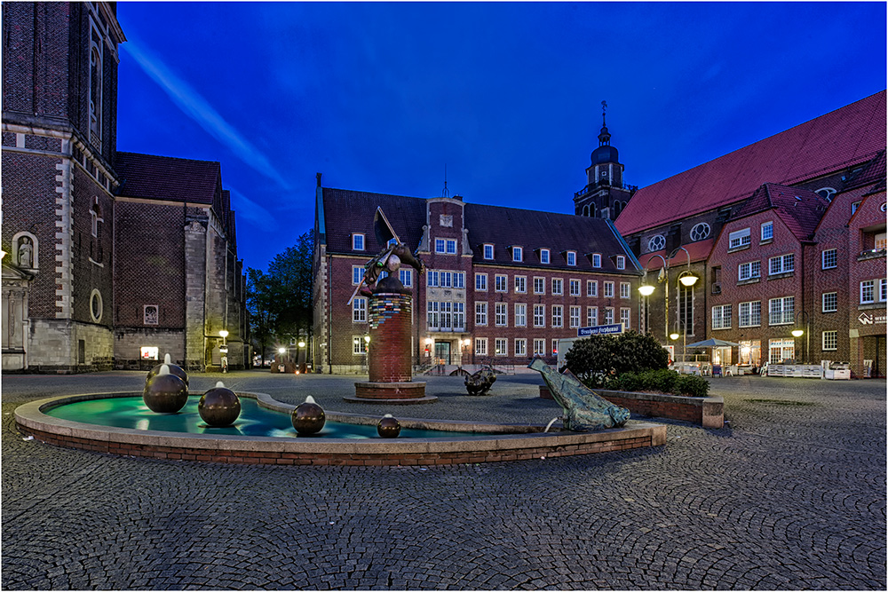 Brunnen auf dem Rathausplatz in Coesfeld