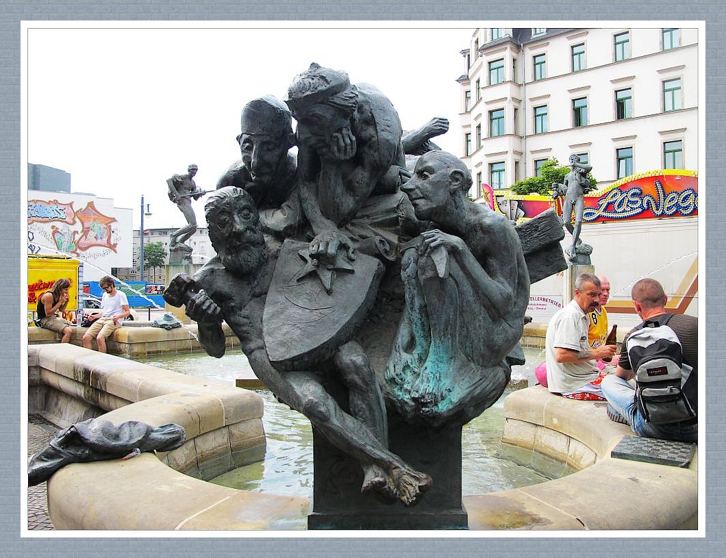 Brunnen-Detail in Halle