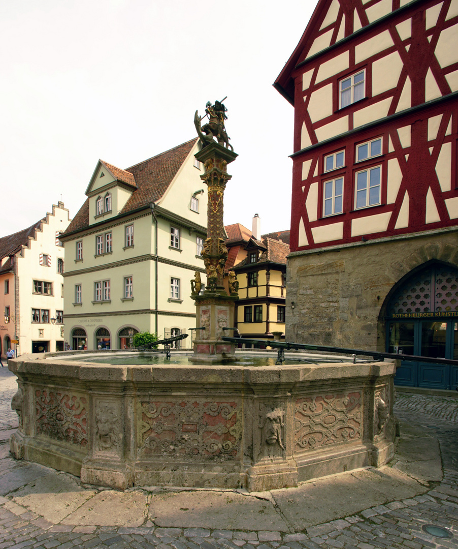 Brunnen in Rothenburg ob der Tauber.