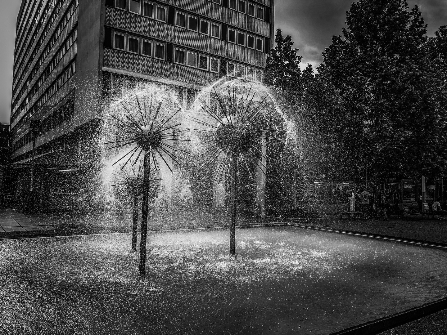 Brunnen in Schwarz und Weiss