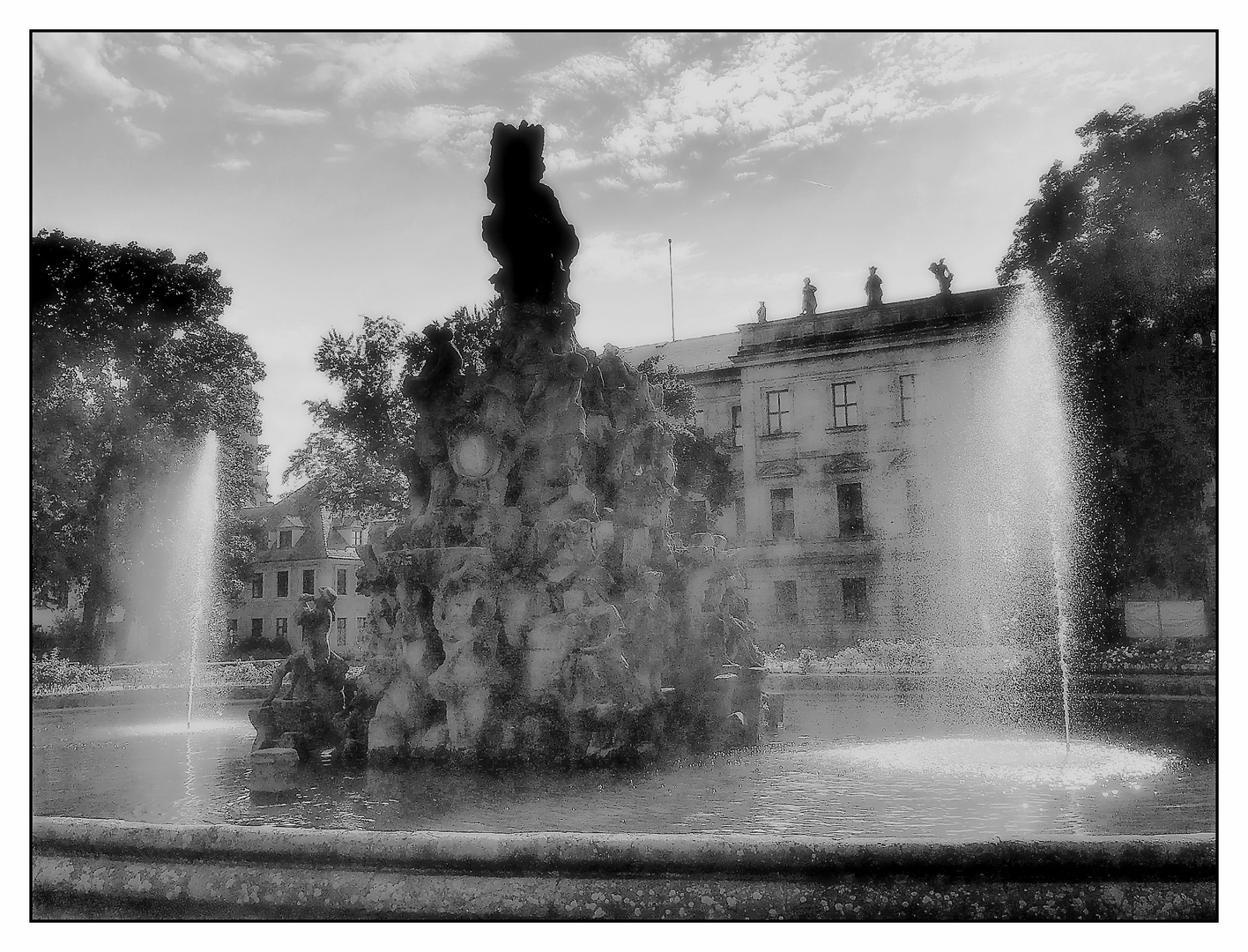 Brunnen mit Fontänen