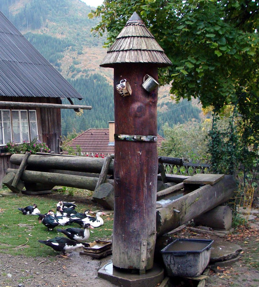 Brunnen vor dem Haus