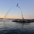 Brunnenskulptur am Hafeneingang von Stockholm