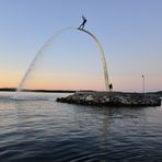 Brunnenskulptur am Hafeneingang von Stockholm