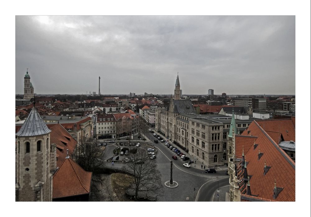 Brunswick " Blick vom Rathausturm, auf die Dächer von Braunschweig