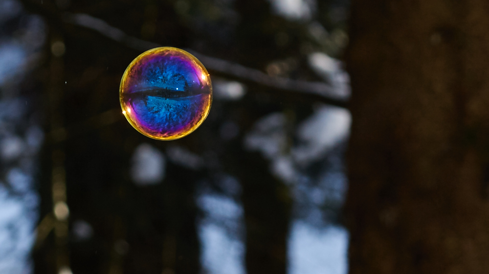 Bubble on a cold sunny day