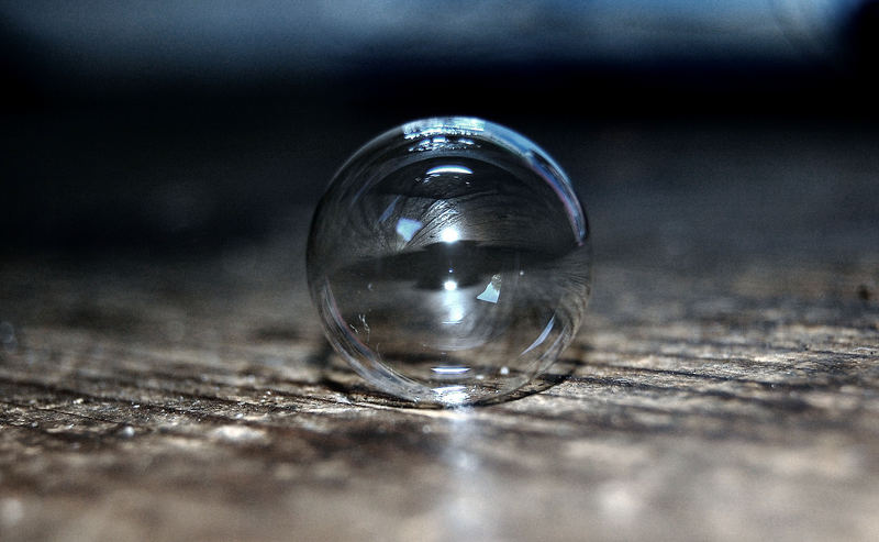 bubble on the wooden floor