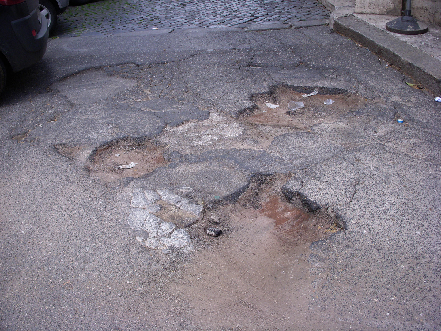 Buche sulle strade di Roma