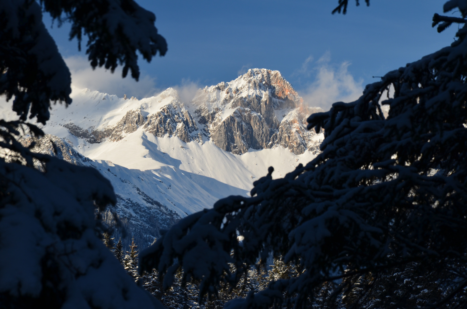 Buchen bei Telfs Blick zum Karwendelgebirge