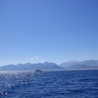 Bucht von Antalya Blick auf Taurusgebirge im Dunstnebel