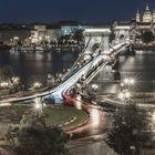 Budapest by night with view to the chain bridge