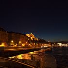 Budapester Schloss bei Nacht und Kettenbrücke