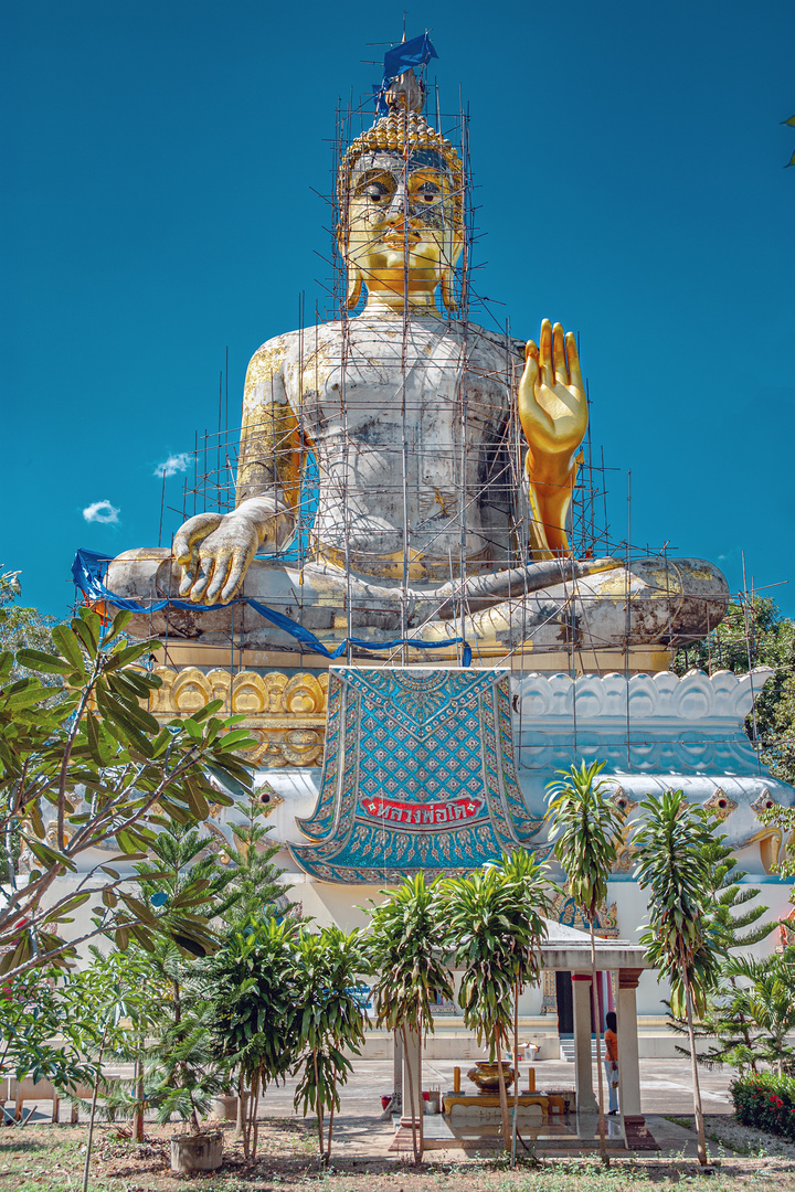 Buddha image in renovation