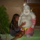 buddha just eat...see big yah smile while rubing tommy <3