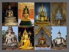 Buddha Statuen in Bangkok und Nord-Thailand