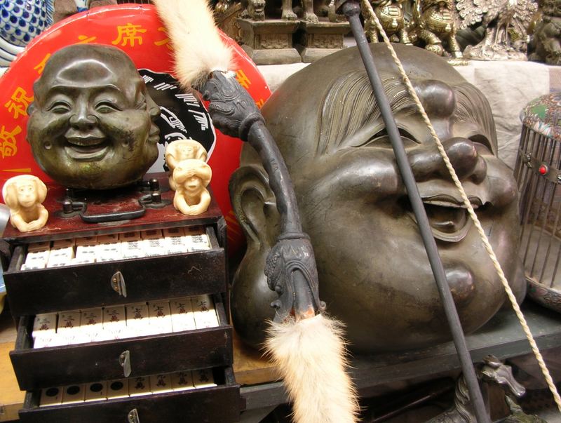 Buddha wood faces in Panzhayuan.