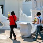 Buddhist believers turn around Wat Phra That Doi Kong Mu