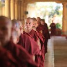 Buddhist monks in queue