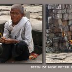 Buddhistische Nonne beim Gebet ...