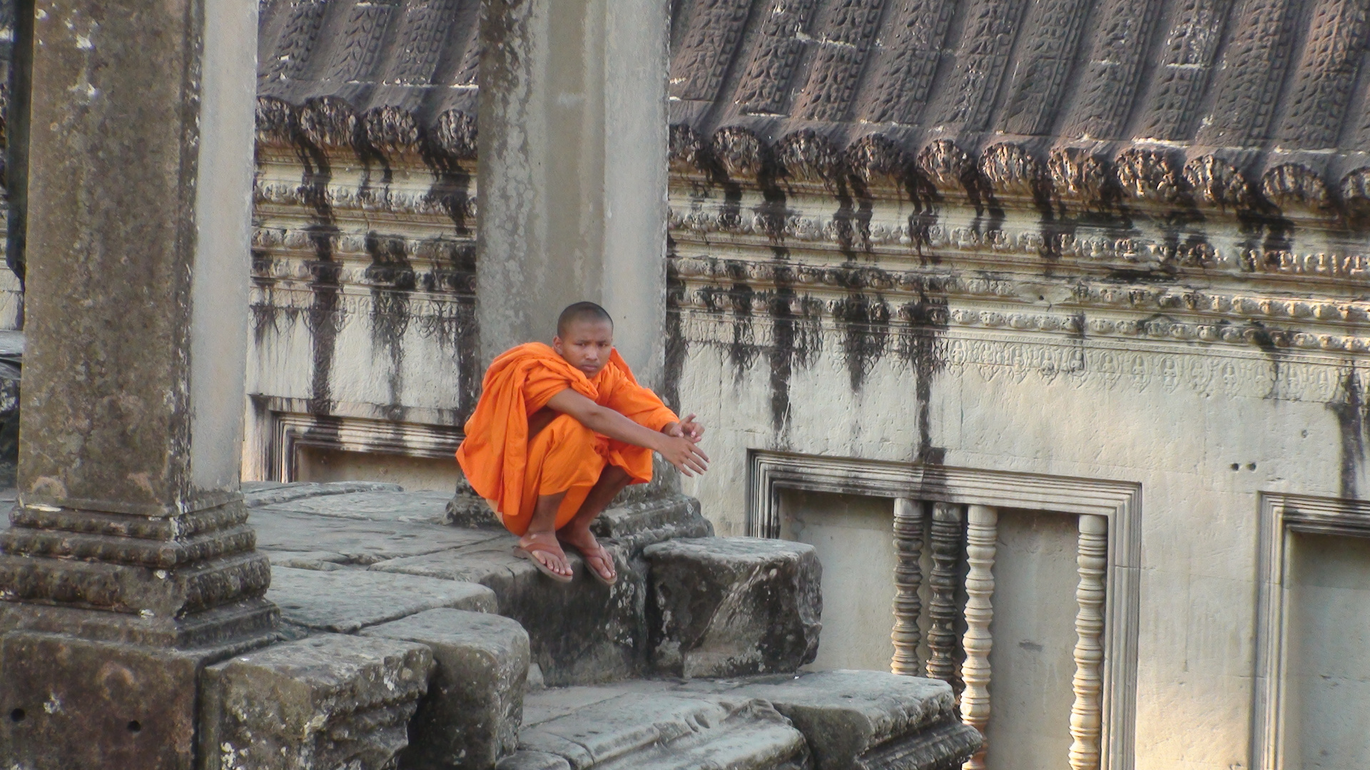 Buddhistischer Mönch in Angkor Wat, Cambodja