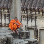 Buddhistischer Mönch in Angkor Wat, Cambodja