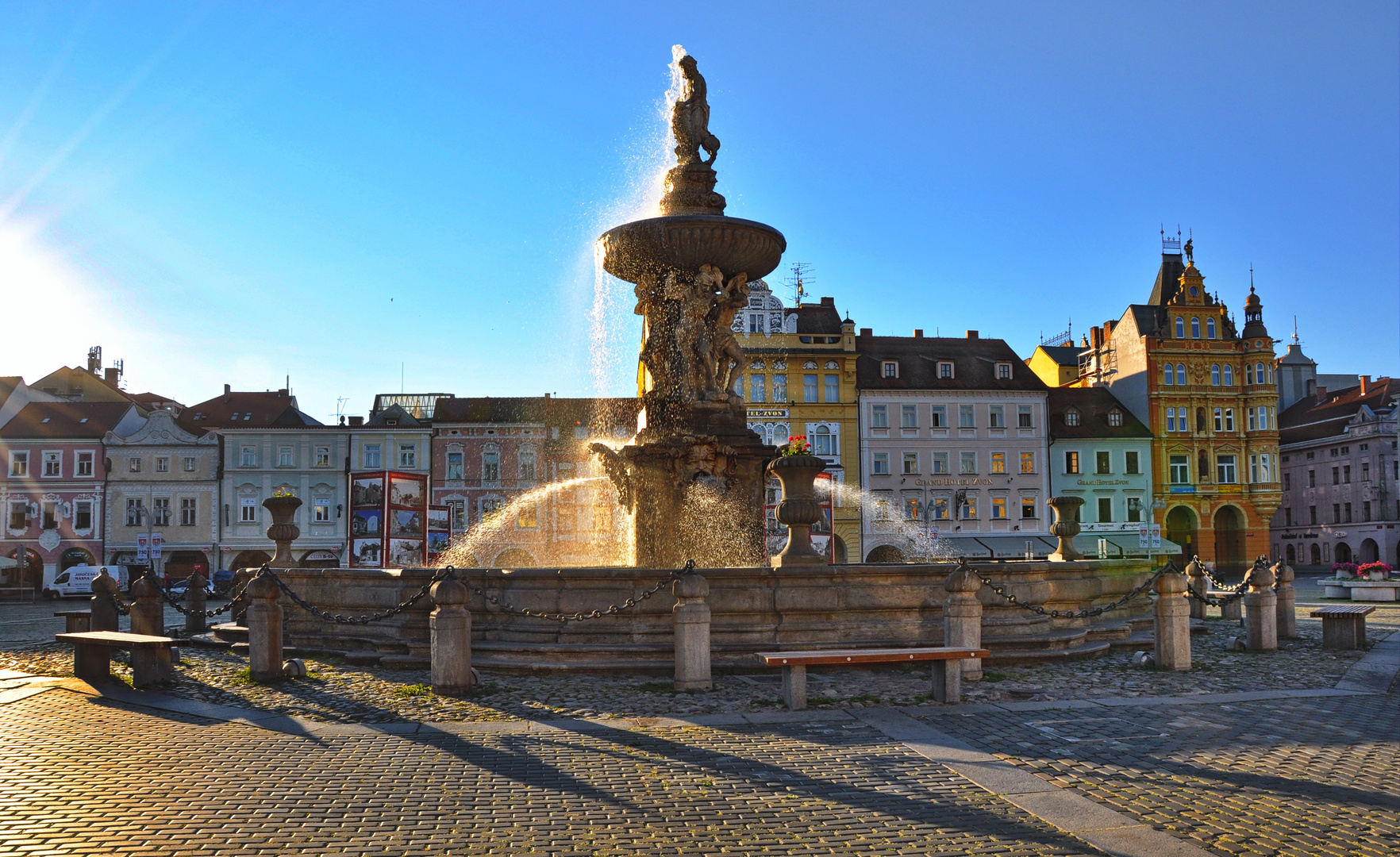 Budweis – Marktplatz -Samsonbrunnen