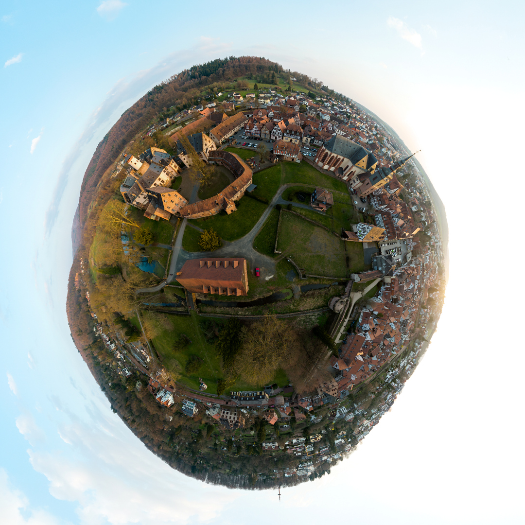 Büdingen Schloss und Kirche Kugelpanorama