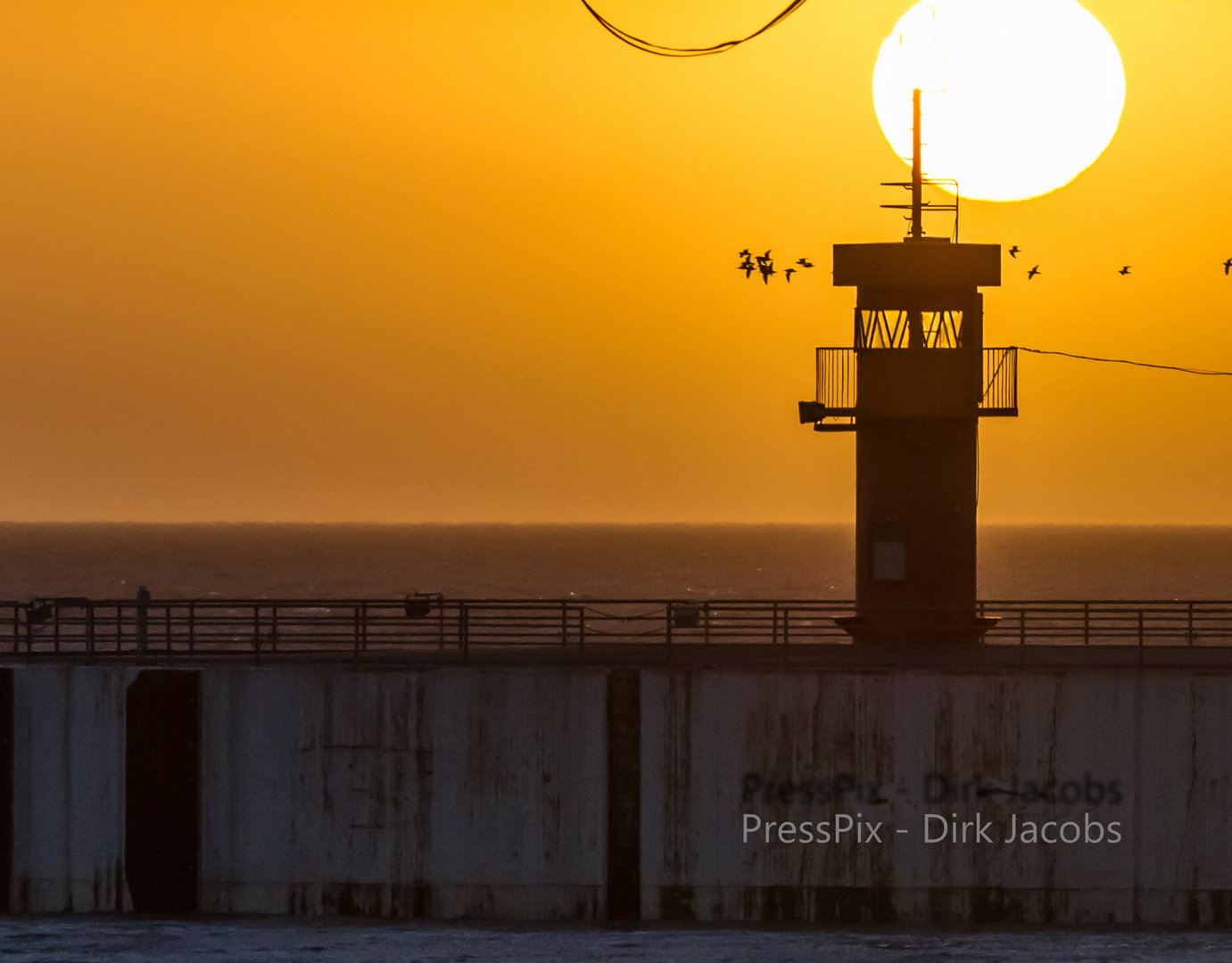 Büsum Mole Hafeneinfahrt Sonnenuntergang