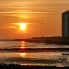 Büsum Strand  Sonnenuntergang an der Nordsee