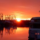 Büsumer Kutter im Sonnenuntergang im Hafen - 29.12.2014 -