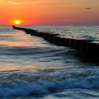 Buhlen am Meer bei Sonnenuntergang