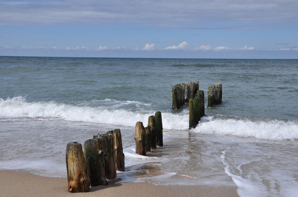 Buhnen am Strand von Sylt