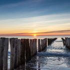 Buhnen in Zeeland auf Schouwen-Duiveland am Strand von Westenschouwen