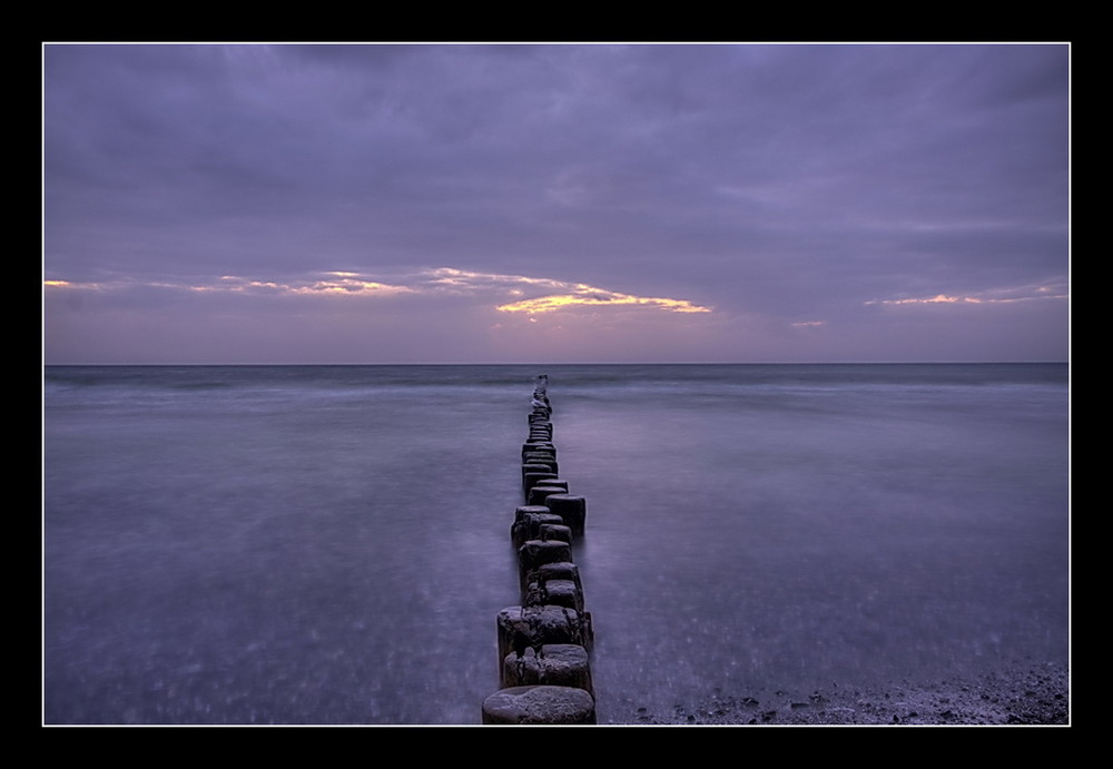 Buhnen zur blaue Stunde