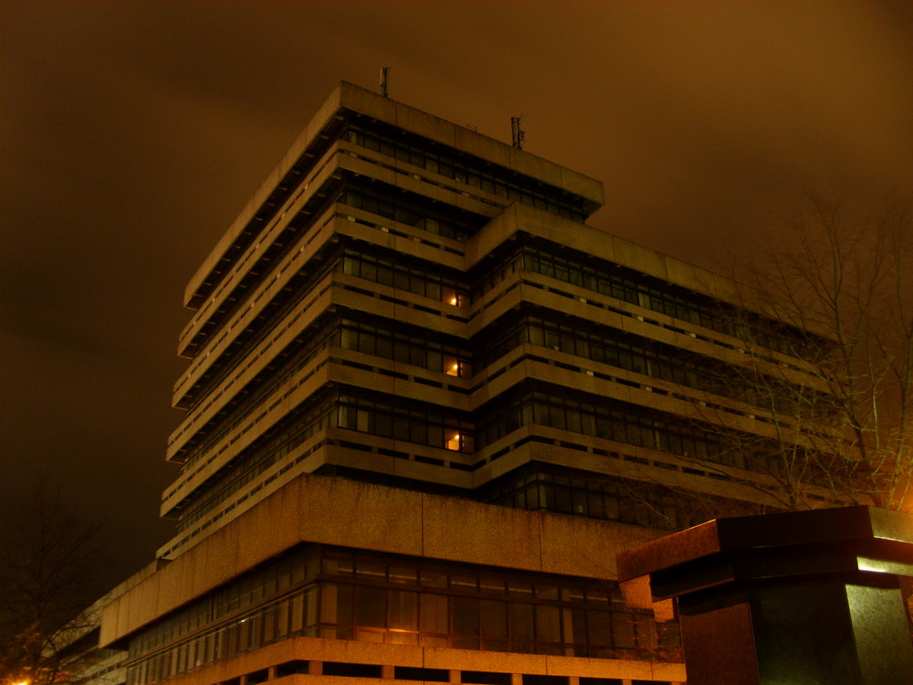 building at night