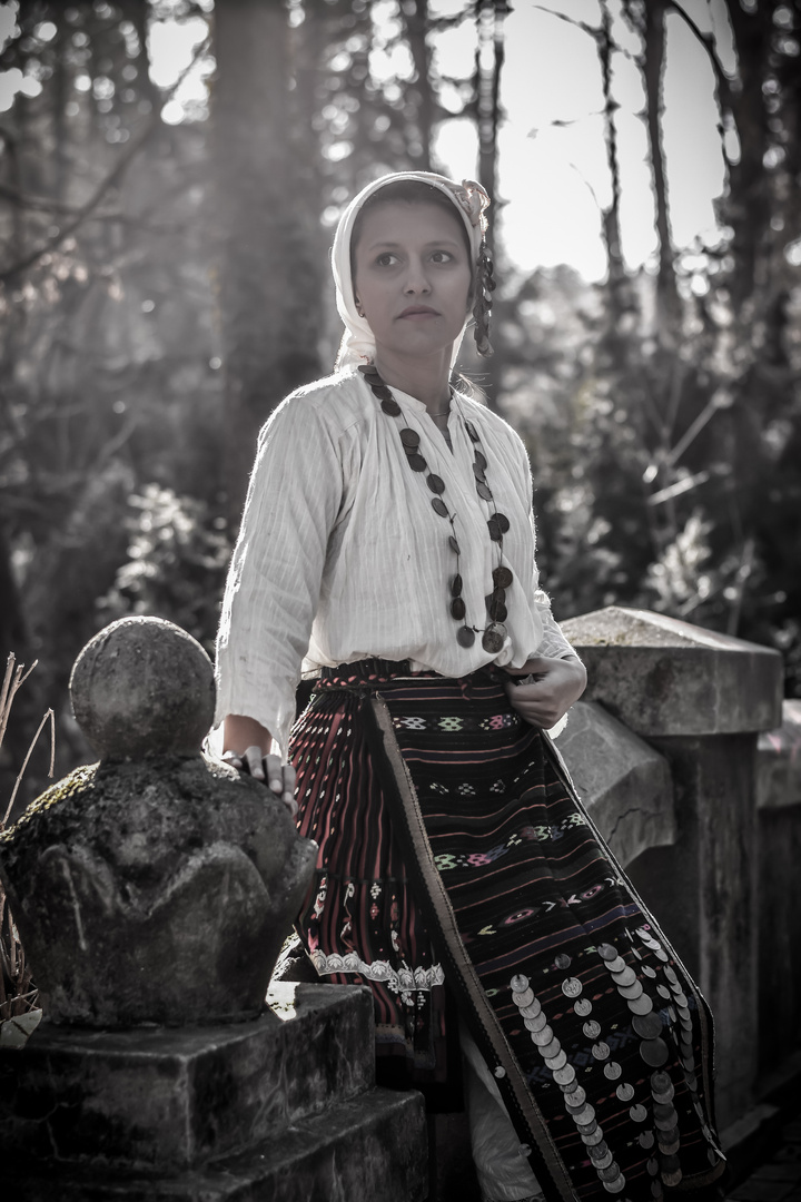 Bulgarian girl in folk costume