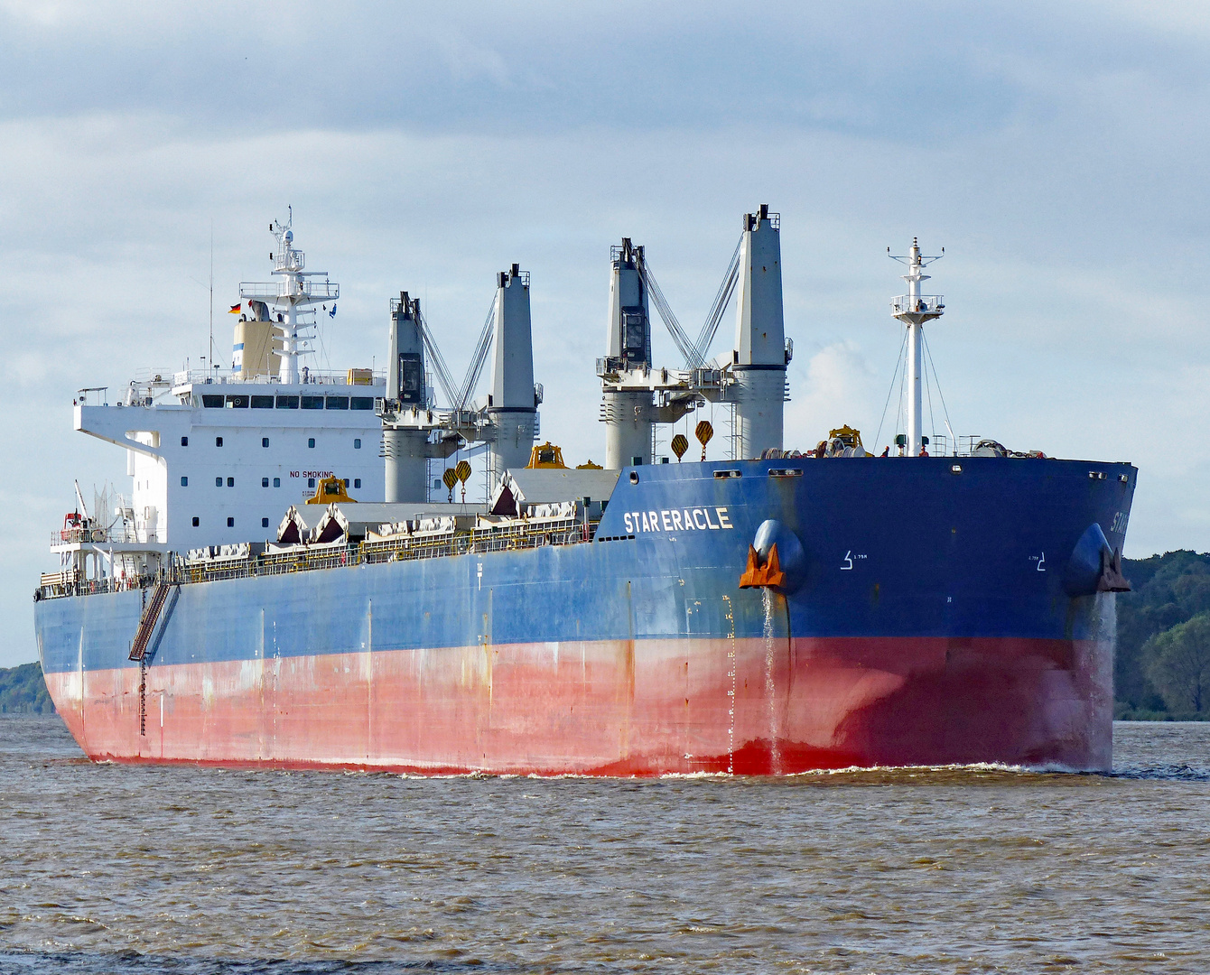 BULK CARRIER (Schütt- und Massengutfrachter) geht elbaufwärts Richtung Hamburg......