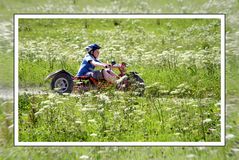 Bullcart-Fahrer in Lenggries (Bayern)