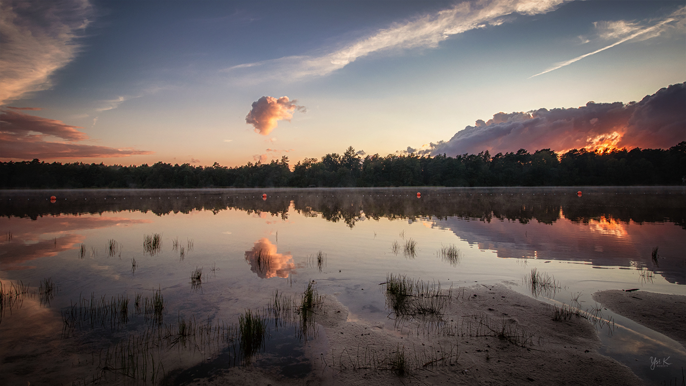 Bullensee, Sonnenuntergang mit Spiegelung