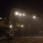 Bundesbahnbaustelle bei Nacht und Nebel I